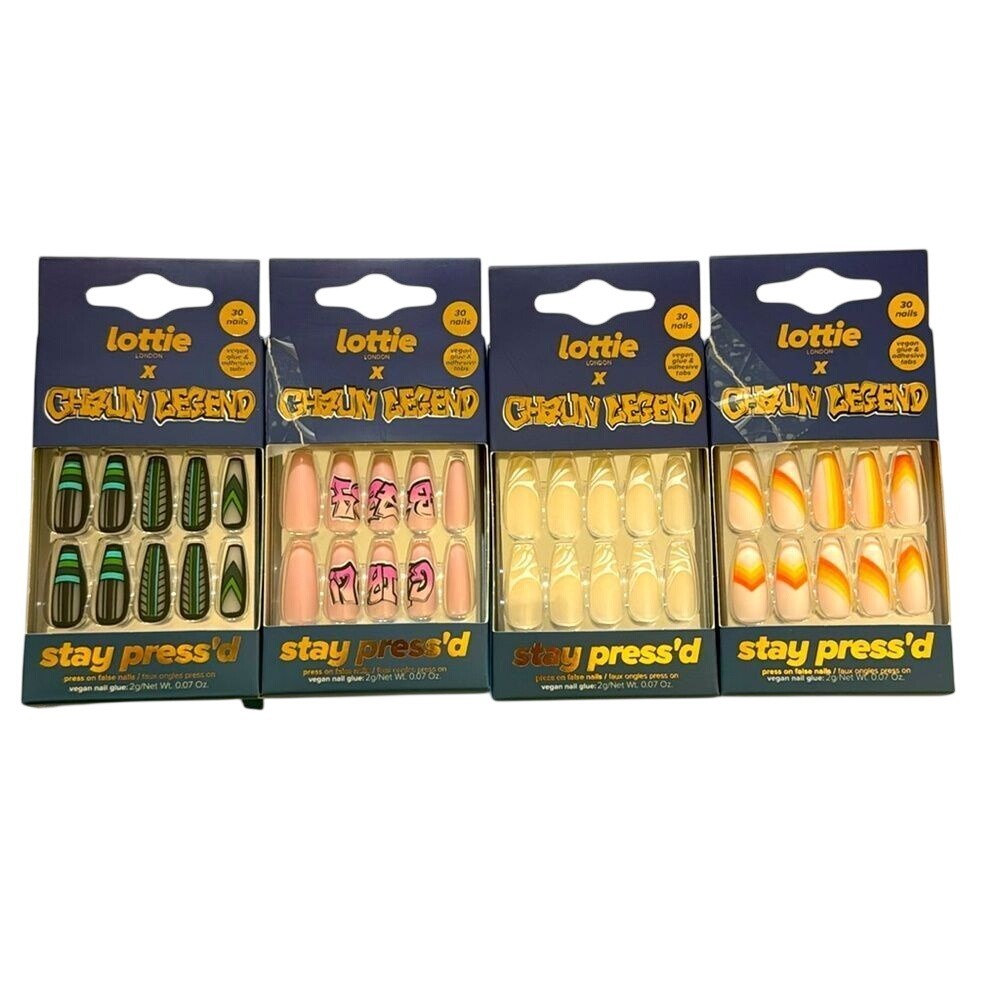 Lottie London x chaun legend stay pressed press on nails colorful  bundle